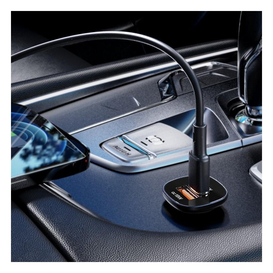Car Charger Acefast B1 mini 38W, USB + USB-C (black) – 6