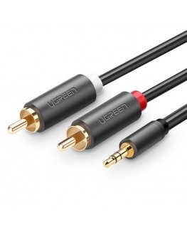 UGREEN AV102 2x RCA cable (Cinch) jack 3.5 mm 1.5m (black)