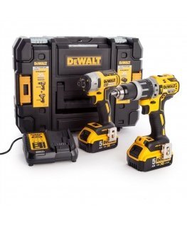 DEWALT akumuliatorinių įrankių rinkinys DCK266P2T 18V (DCD796 + DCF887) 2x5.0Ah, TSTAK II lagaminas