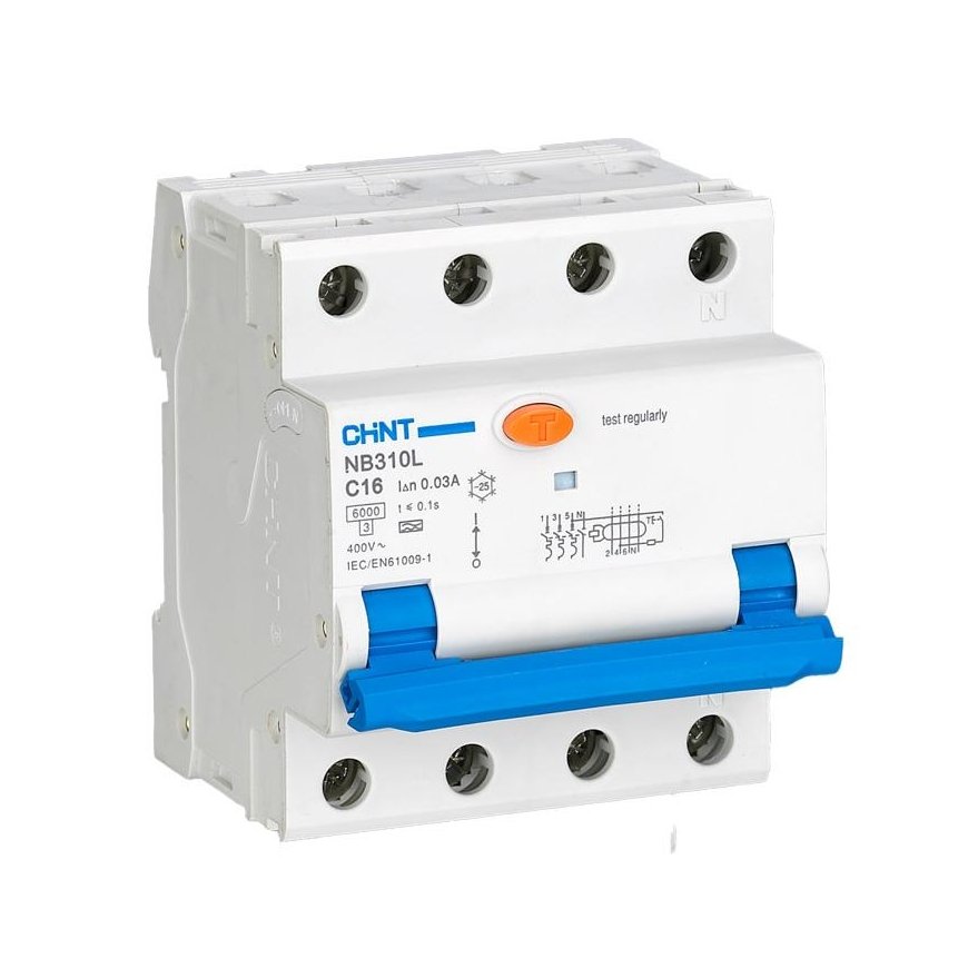 Chint Circuit breaker RCBO, NB310L/3N, 3P+N