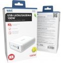 Wave 100 W USB charging station, 3x USB-C + 1x USB-A, white Wave 100 W USB charging station, 3x USB-C + 1x USB-A, white