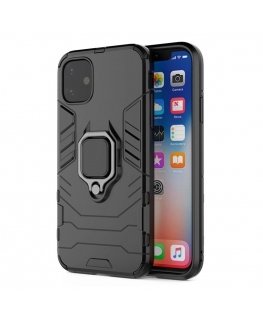 TakeMe Armor back cover case with stand / finger ring / magnet element for car holder for Apple iPhone 14 Pro Max Black