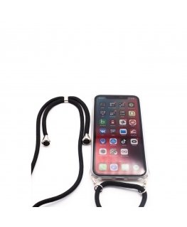 Samsung A30s Case with rope Black Transparent