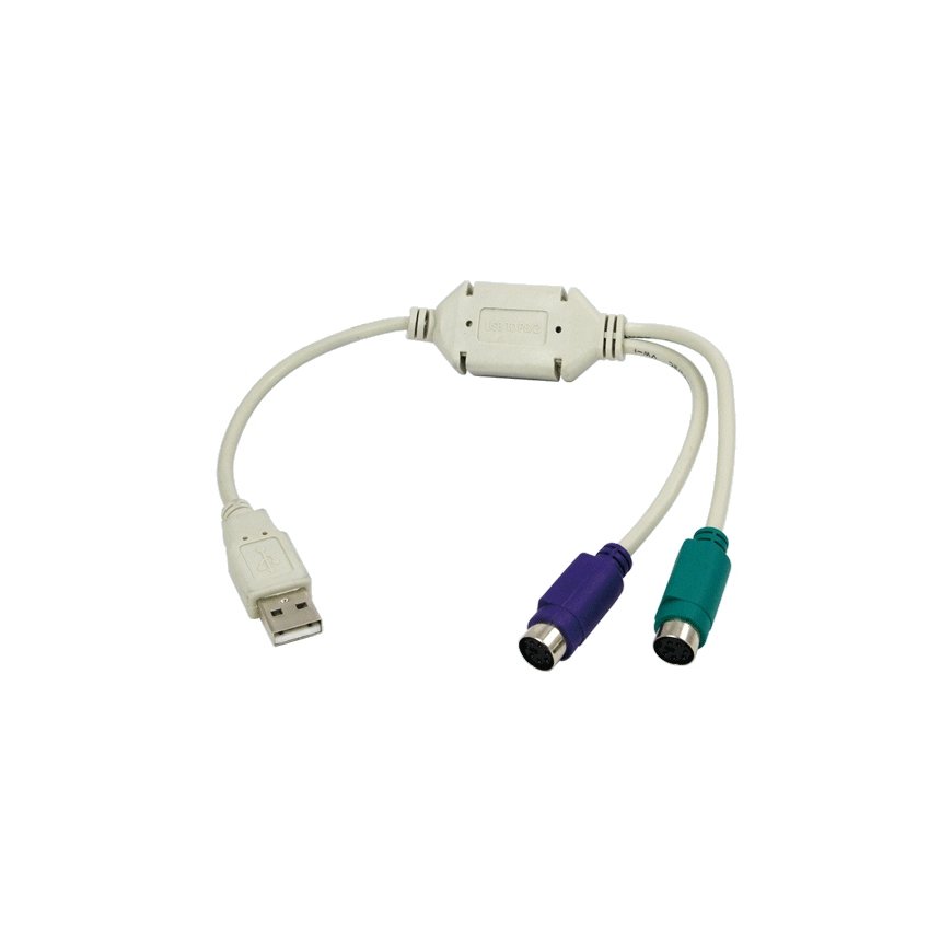 LogiLink USB - 2x PS/2 PS/2 cable 0.3 m 2x 6-p Mini-DIN USB A White