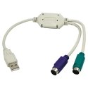 LogiLink USB - 2x PS/2 PS/2 cable 0.3 m 2x 6-p Mini-DIN USB A White