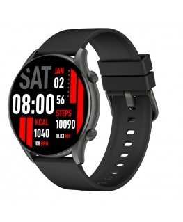 Kieslect Kr Zvana Viedais pulkstenis ar Fintesa trekeri pulsa & Sp02 mērītāju 1.32'' Amoled Melns