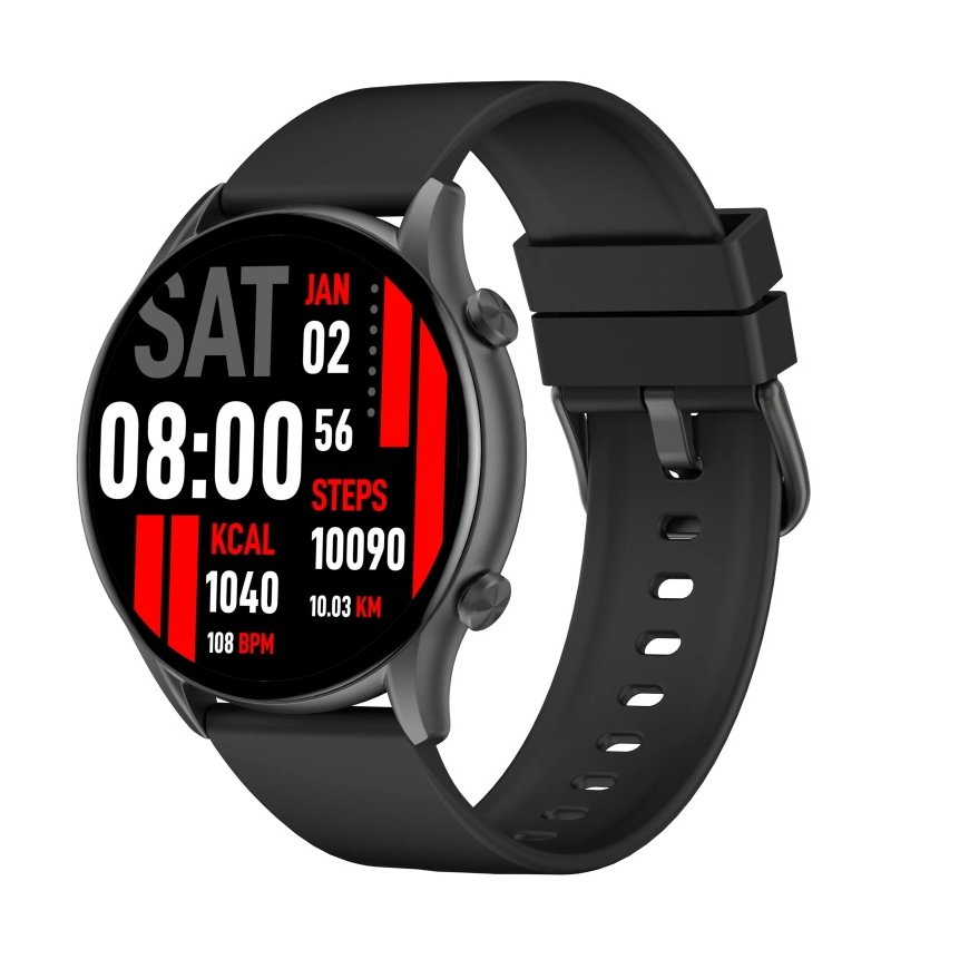 Kieslect Kr Calling Smart Watch with Fintess tracker Hear rate & Sp02 monitor 1.32'' Amoled Black