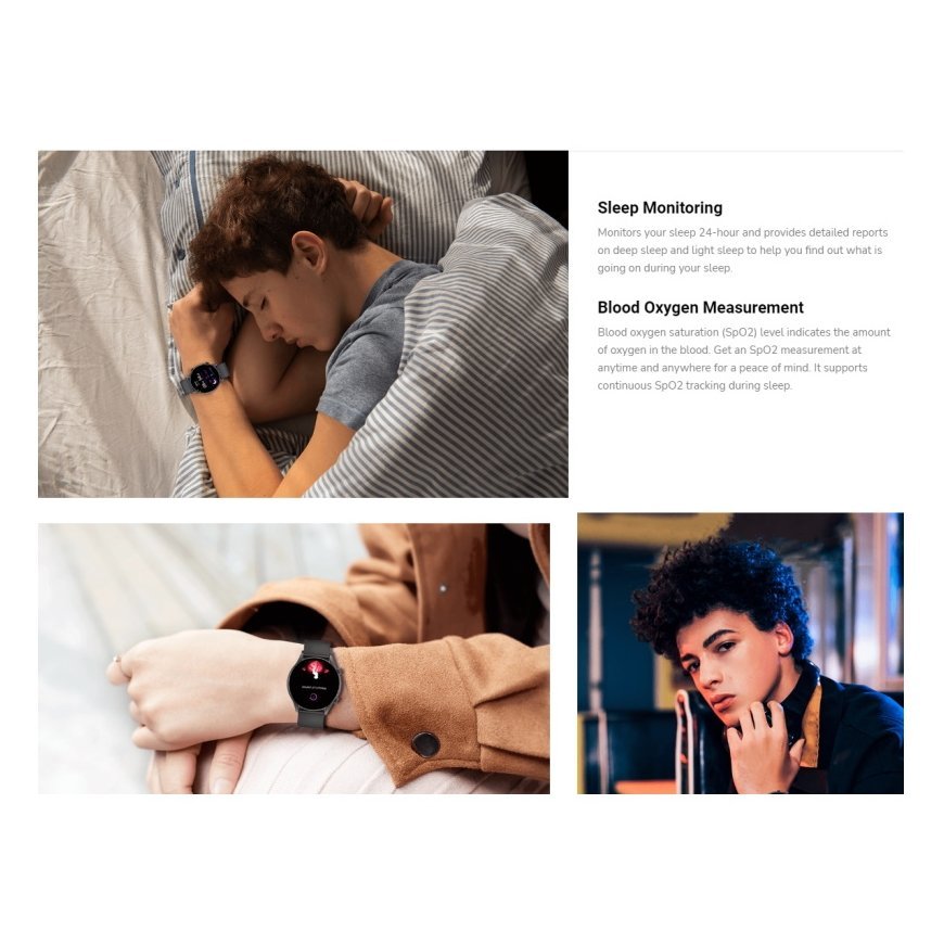 Kieslect Kr Calling Smart Watch with Fintess tracker Hear rate & Sp02 monitor 1.32'' Amoled Black – 9