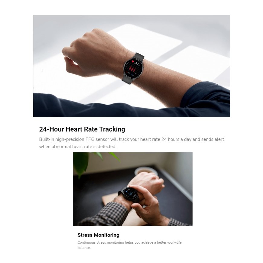 Kieslect Kr Calling Smart Watch with Fintess tracker Hear rate & Sp02 monitor 1.32'' Amoled Black – 10