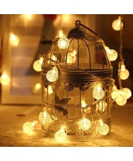 RoGer Bulb String Lights 100 LED / Warm-Baltas / 10m