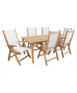 Dining set MALDIVE table, 6 foldable chairs