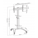 TV stand on wheels DELTACO OFFICE aluminum, adjustable height, 37-70", black / ARM-0451 TV stand on wheels DELTACO OFFICE aluminum, adjustable height, 37-70", black / ARM-0451