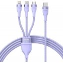 Baseus Flash Series 2 three-in-one cable USB-C + micro USB + Lightning purple 100 W, 1.5 m