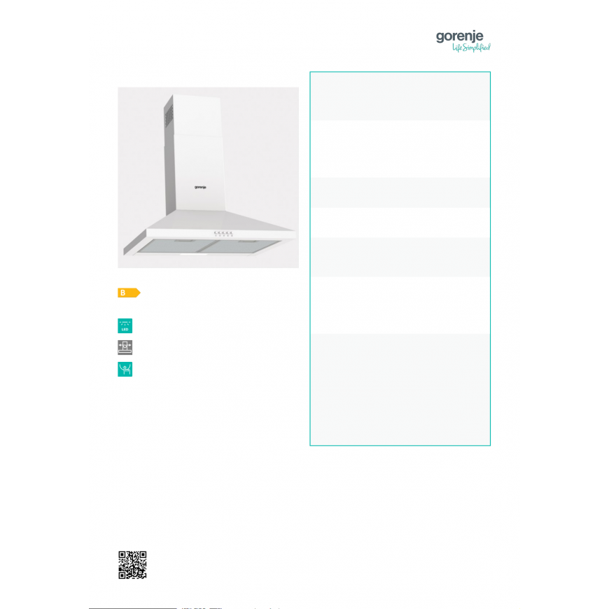 Hood GORENJE WHC629E4W