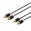 Audio cable DELTACO 2xRCA, gold-plated connectors, 5m, black / 00170004 Audio cable DELTACO 2xRCA, gold-plated connectors, 5m, black / 00170004