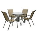 Garden furniture set DUBLIN table, 4 chairs, golden brown Garden furniture set DUBLIN table, 4 chairs, golden brown