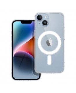 MagSilicone Soft Touch Back Cover case with Magsafe wireless charge support Apple iPhone 14 Transparent
