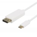 USB-C - DisplayPort kabelis DELTACO 4K UHD, paauksuotos jungtys, 2m, baltas / USBC-DP201-K / 0014001
