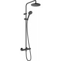 Hansgrohe Vernis Blend 200 termostatinė dušo sistema, apvali, matinė juoda Hansgrohe Vernis Blend 200 termostatinė dušo sistema, apvali, matinė juoda