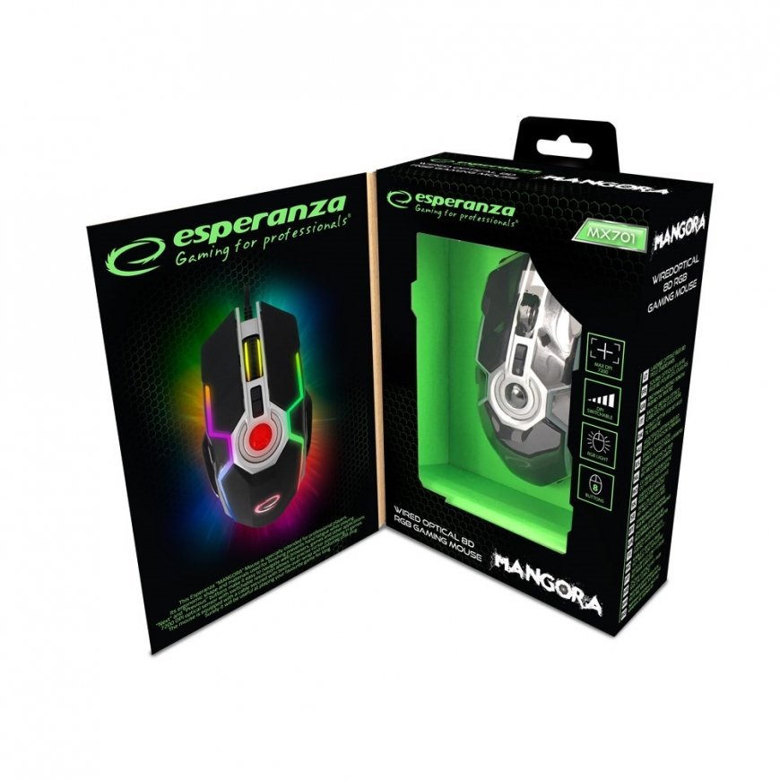 Esperanza EGM701 pele Labās puses USB Type-A Optical 7200 DPI – 4