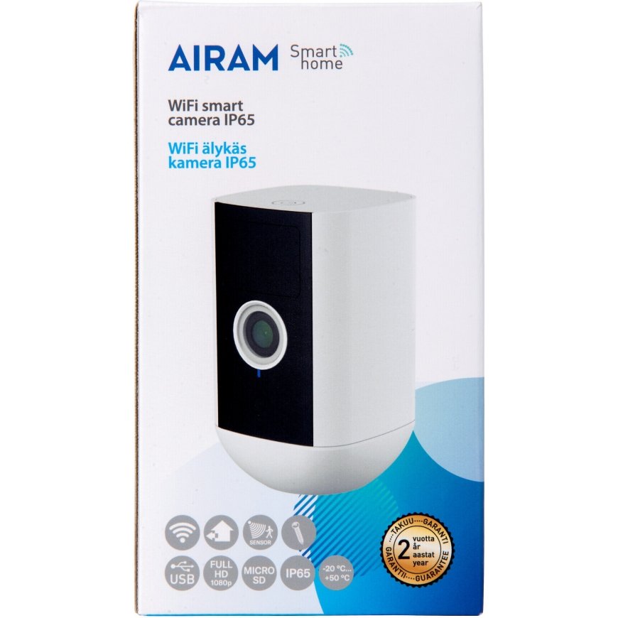 Airam SmartHome Kamera IP65, Wi-Fi-verkkoon – 5