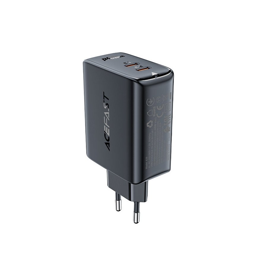 Acefast A29 GaN 50W PD QC 3.0 AFC FCP Fast Charge 2x USB-C Travel Charger Black – 3