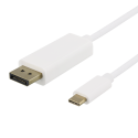USB-C - DisplayPort cable DELTACO 4K UHD, gold-plated connectors, 1m, white / USBC-DP101-K / 0014001 USB-C - DisplayPort cable DELTACO 4K UHD, gold-plated connectors, 1m, white / USBC-DP101-K / 0014001