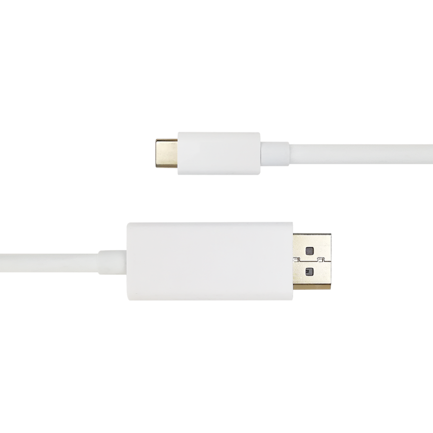USB-C - DisplayPort cable DELTACO 4K UHD, gold plated, 1m, white / USBC-DP101-K / 00140013 – 2