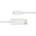 USB-C - DisplayPort cable DELTACO 4K UHD, gold plated, 1m, white / USBC-DP101-K / 00140013