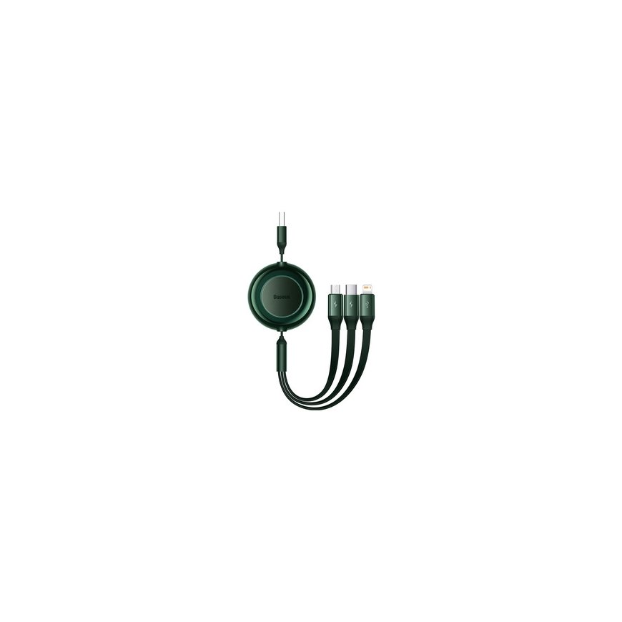Baseus Bright Mirror 2, USB 3-in-1 cable for micro USB / USB-C / Lightning 3.5A 1.1m (Green) – 2