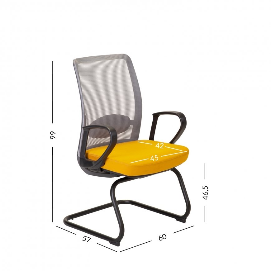 Guest chair ANGGUN yellow/grey – 2
