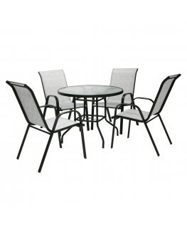 Garden furniture set DUBLIN table, 4 chairs, silver grey