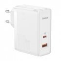 Baseus GaN5 Pro USB-C + USB wall charger, 100W + 1m cable (white) Baseus GaN5 Pro USB-C + USB wall charger, 100W + 1m cable (white)