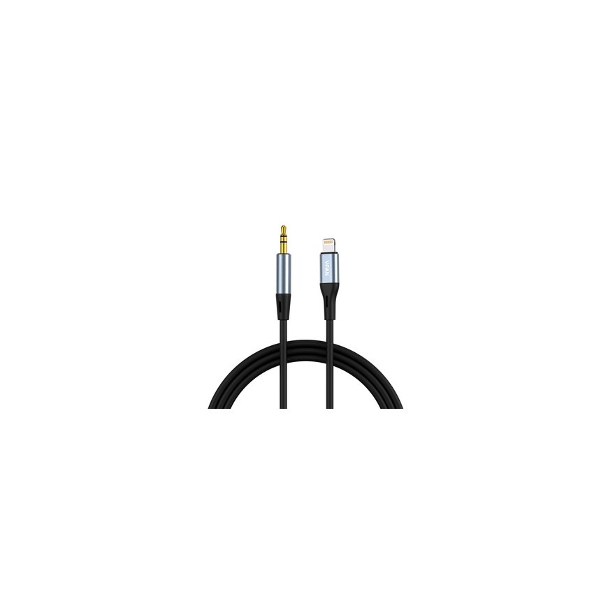 Vipfan L05 Lightning to mini jack 3.5mm AUX cable, 1m (gray) – 2