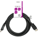DisplayPort kabelis DELTACO 3m, 8K, DP 1.4, DSC 1.2, LSZH juodas / DP8K-1030-LSZH DisplayPort kabelis DELTACO 3m, 8K, DP 1.4, DSC 1.2, LSZH juodas / DP8K-1030-LSZH