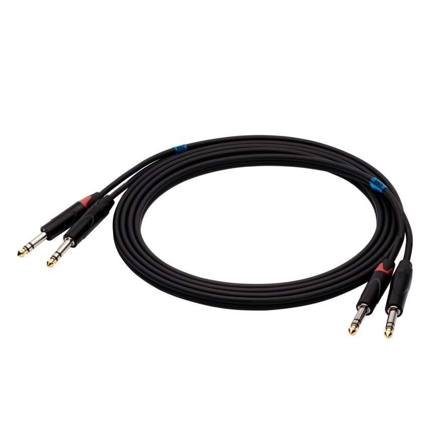 SSQ JSJS1 SS-1456 kabelis 2x jack Stereo - 2x Jack Stereo 1 m melns – 2