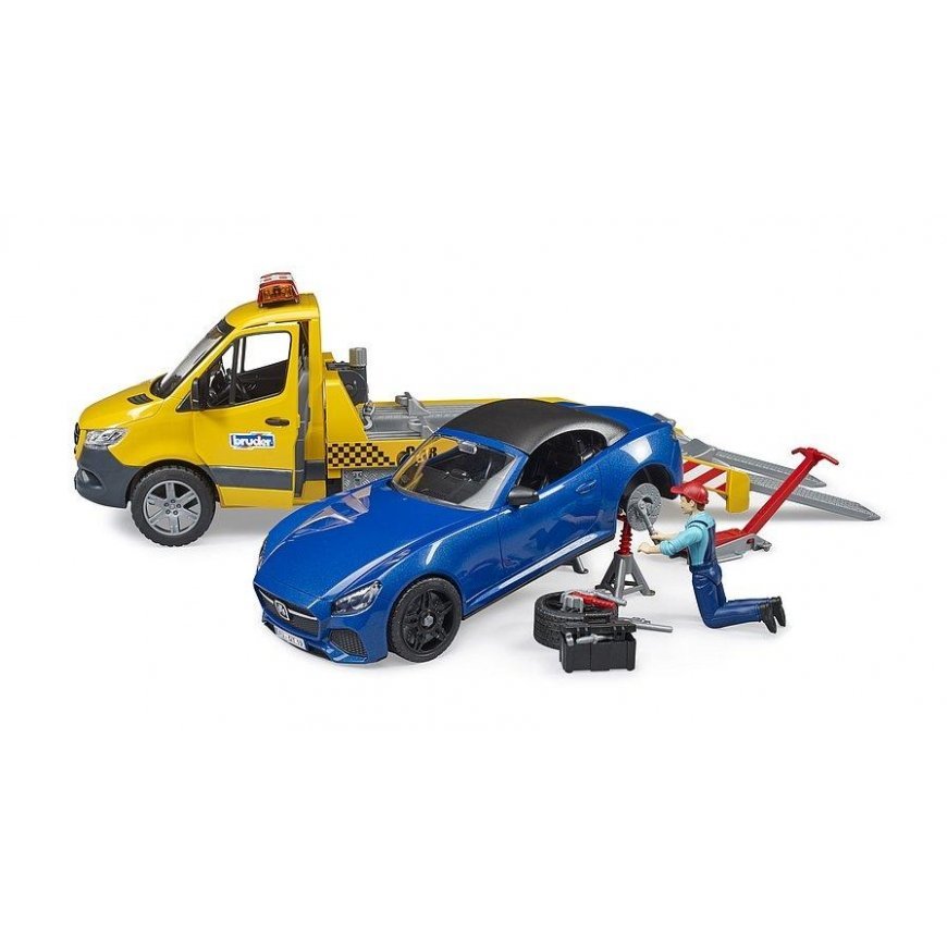 BRUDER MB Sprinter car transporter with roadster, 02675 – 9