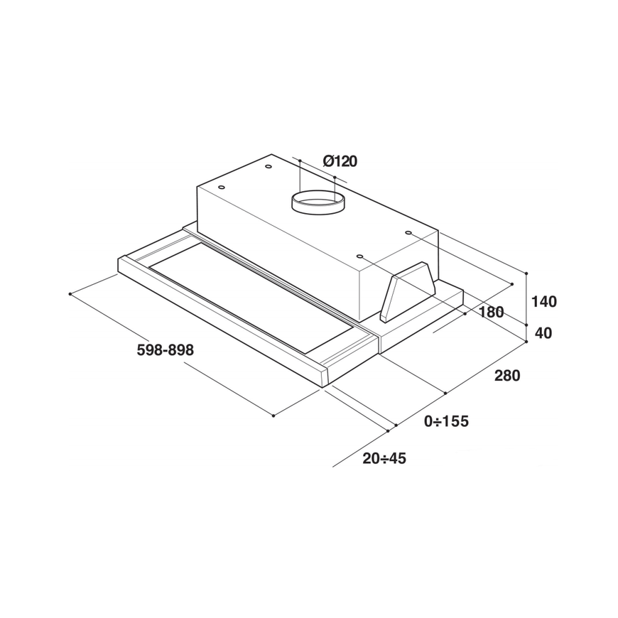 Gartraukis Cooker hood telescopic Whirlpool AKR 6390/1 IX (371 m3/h, 599mm, sidabrinis color) – 2