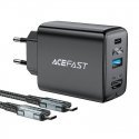 Wall Charger Acefast A17, 65W GaN + cable USB-C (black) Wall Charger Acefast A17, 65W GaN + cable USB-C (black)