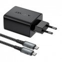 Wall Charger Acefast A17, 65W GaN + cable USB-C (black) Wall Charger Acefast A17, 65W GaN + cable USB-C (black)