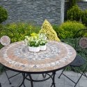 Стол MOSAIC D90xH70cм, мозаиковая плитка: тёмно-серый, металлическая рама, цвет: чёрный Стол MOSAIC D90xH70cм, мозаиковая плитка: тёмно-серый, металлическая рама, цвет: чёрный