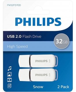 Philips USB 2.0 2-Pack 32GB Snow Edition Shadow Grey