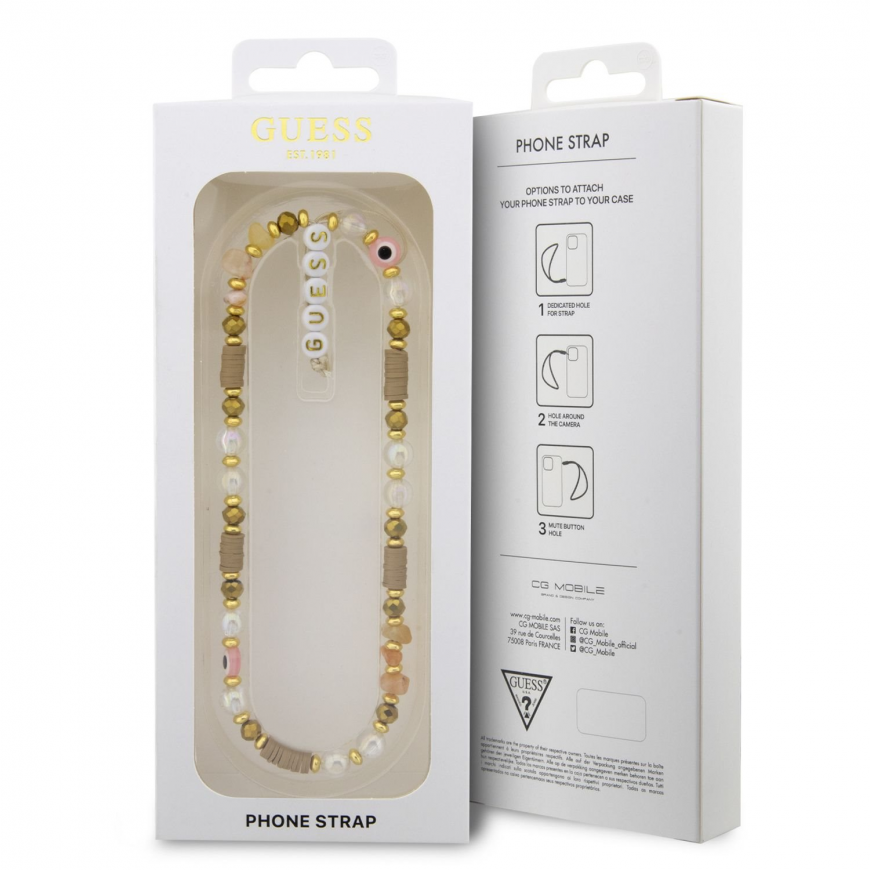 Case Guess Spēti spēti zawieska GUSTBOHP phone belt brown/brown Czech beads – 5