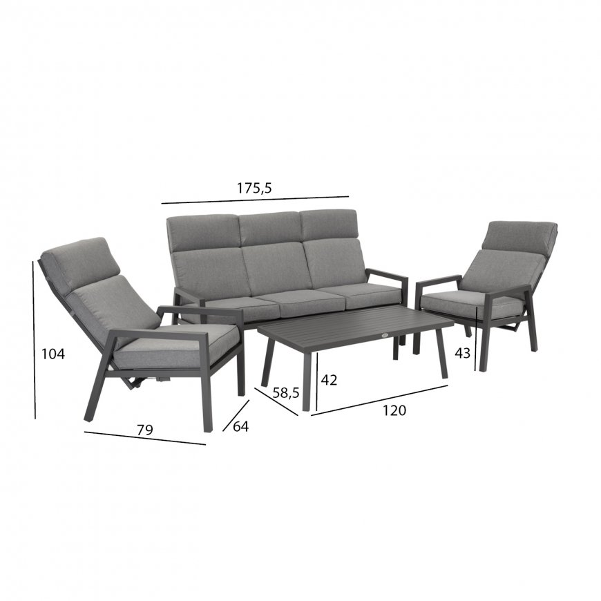 Garden furniture set CASPER table, sofa, 2 chairs – 2