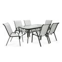 Garden furniture set DUBLIN table, 6 chairs, silver grey Garden furniture set DUBLIN table, 6 chairs, silver grey