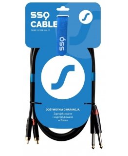 SSQ RCAJM1 SS-1427 kaabel 2x RCA - 2x pistikupesa Mono 6,3 mm 1 m must