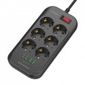 Power strip with 6 AC outlets, 4x USB, LDNIO SE6403, 2m (black) Power strip with 6 AC outlets, 4x USB, LDNIO SE6403, 2m (black)