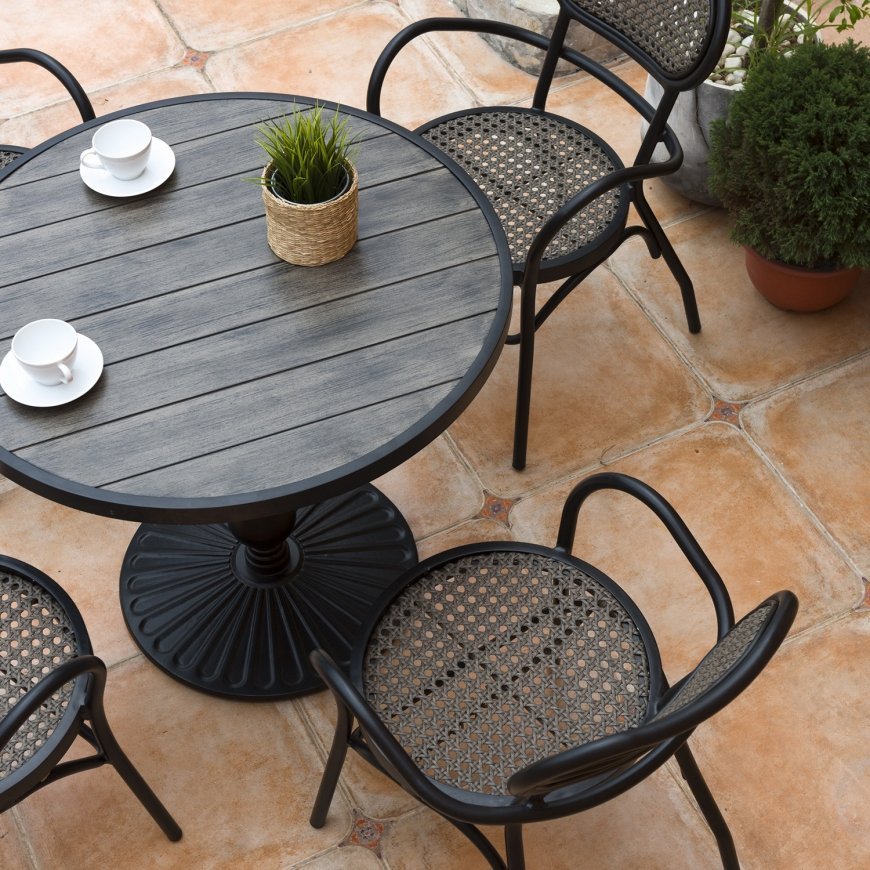 Садовый стул BOLGHERI 56x62xH83см, коричневый / черный – 6