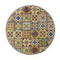 Dārza galds MOROCCO D60xH71cm, mozaīkas augšdaļa ar krāsainiem motīviem, melns metāla rāmis