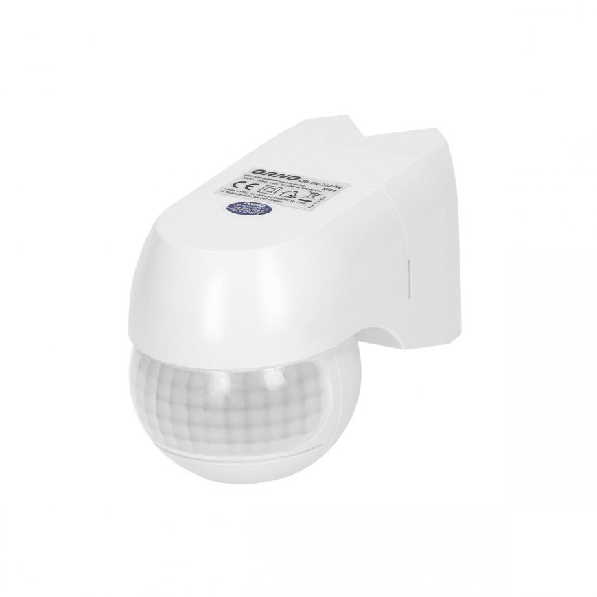 Orno 220-asis judesio jutiklis. 1200W, IP44, 3 montavimo galimybės, balta – 2